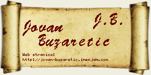 Jovan Buzaretić vizit kartica